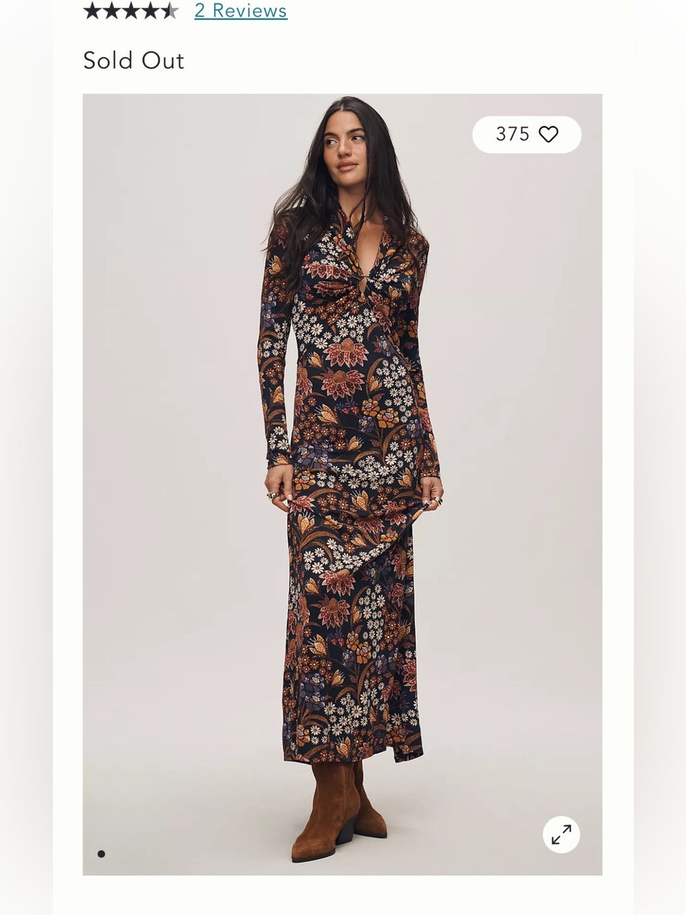 FARM Rio Black Floral Paisley Twist-Front Maxi Dress